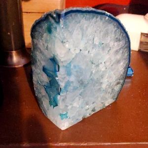 Turquoise blue agate bookend